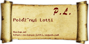 Polányi Lotti névjegykártya